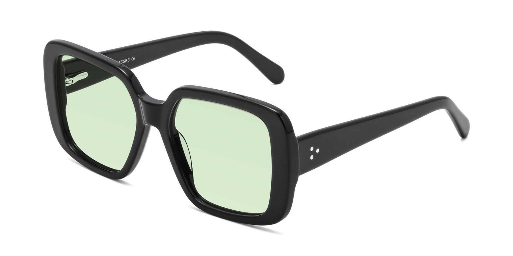 Angle of Quotus in Black with Light Green Tinted Lenses