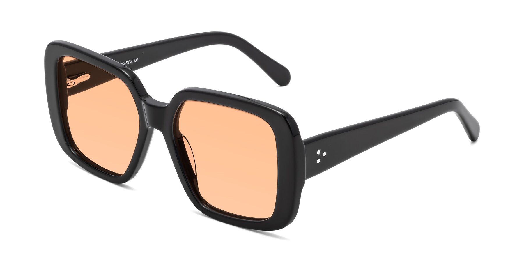 Angle of Quotus in Black with Light Orange Tinted Lenses