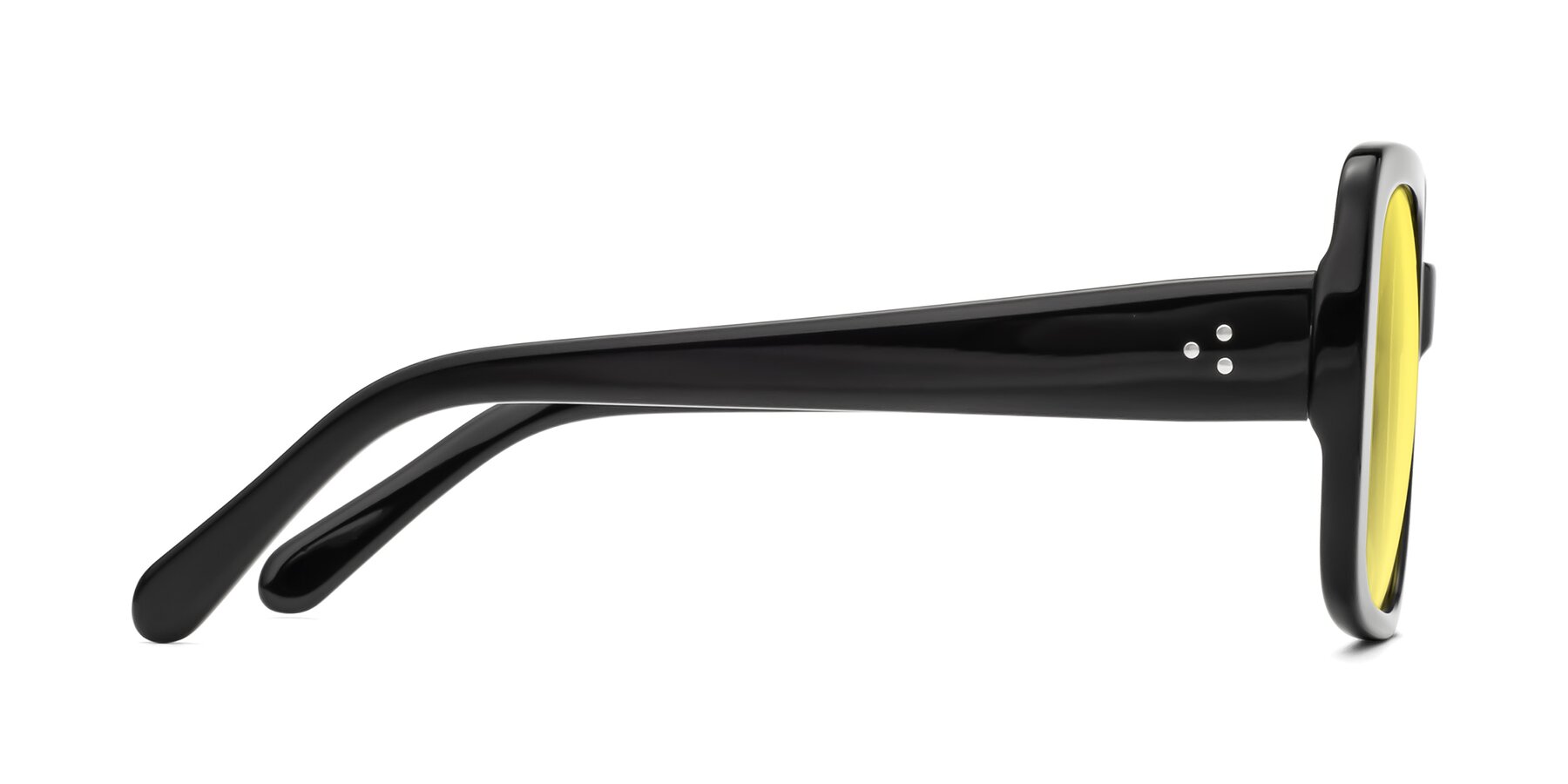 Side of Quotus in Black with Medium Yellow Tinted Lenses