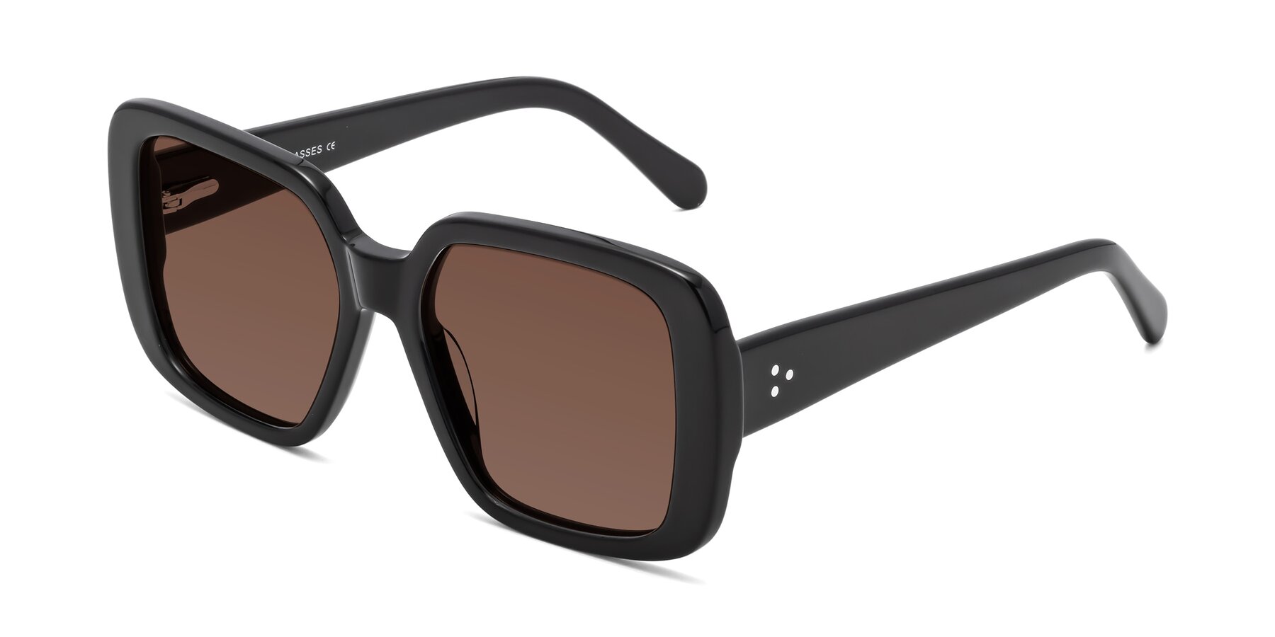 Angle of Quotus in Black with Brown Tinted Lenses