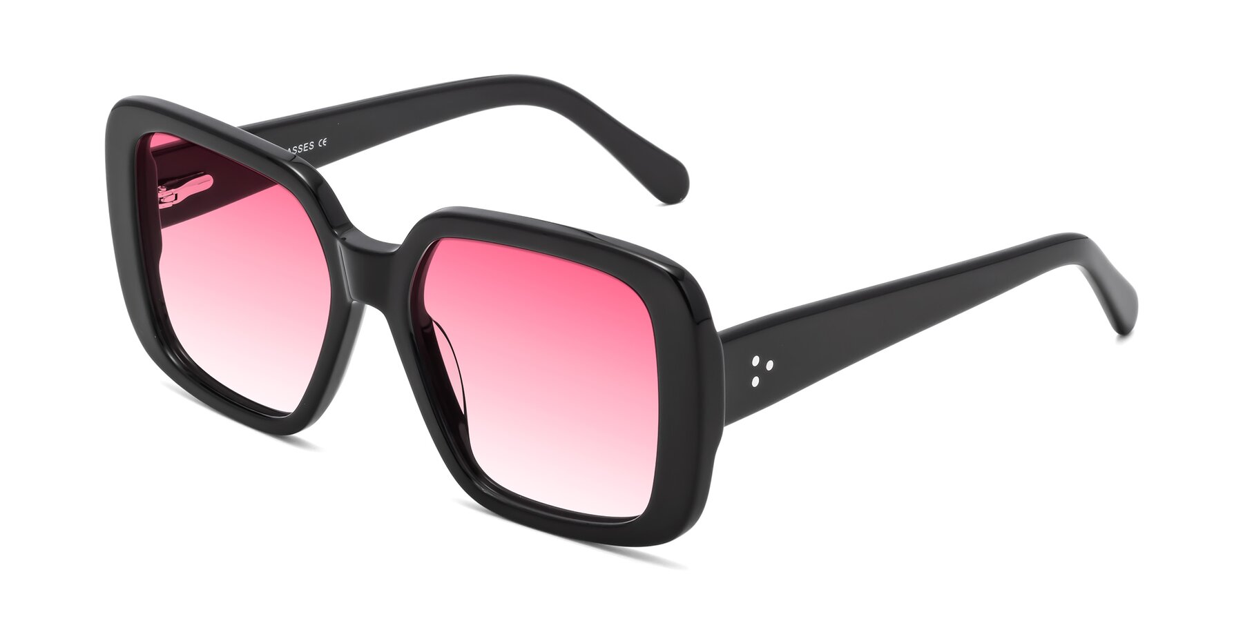 Angle of Quotus in Black with Pink Gradient Lenses