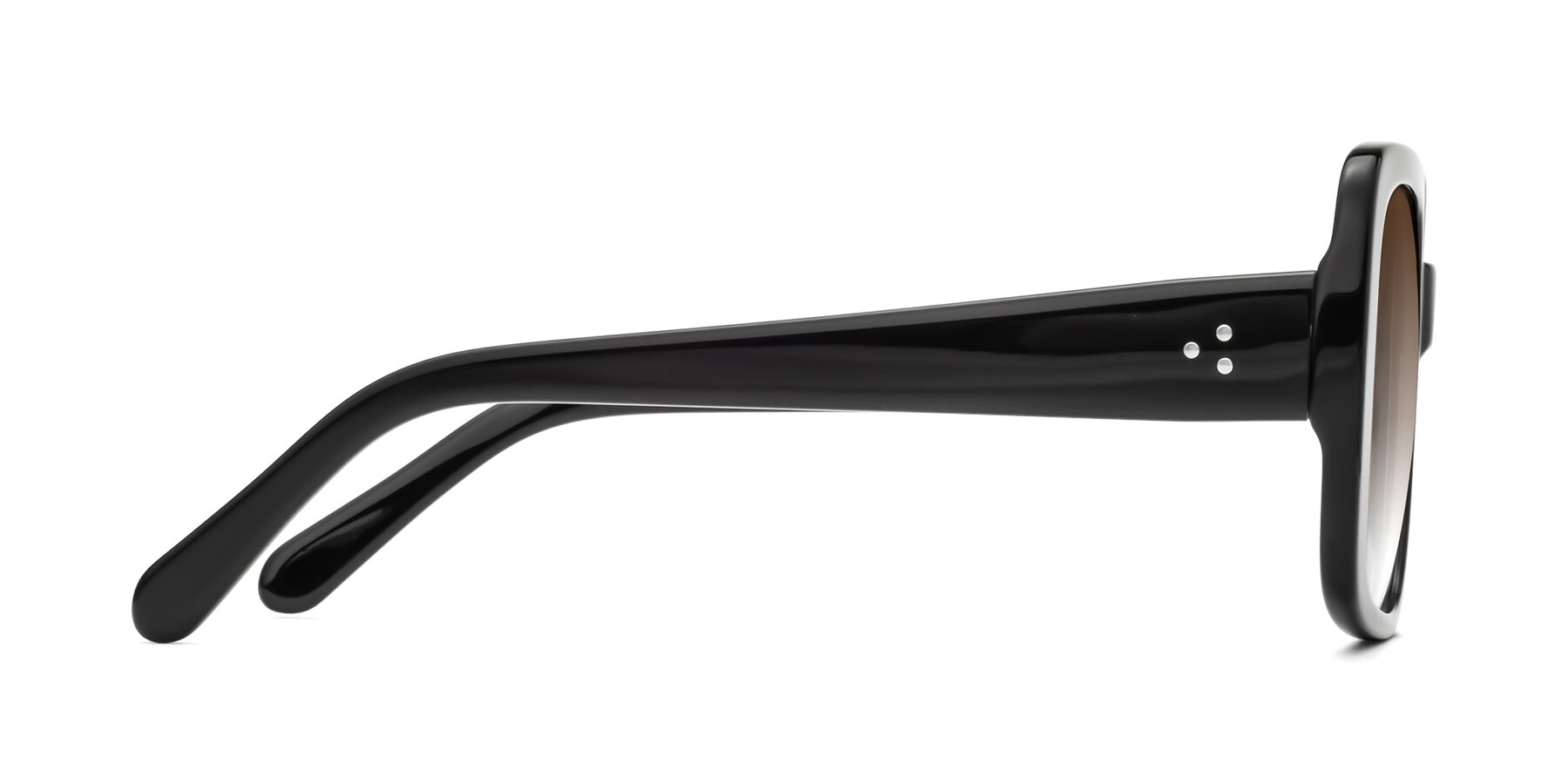 Side of Quotus in Black with Brown Gradient Lenses
