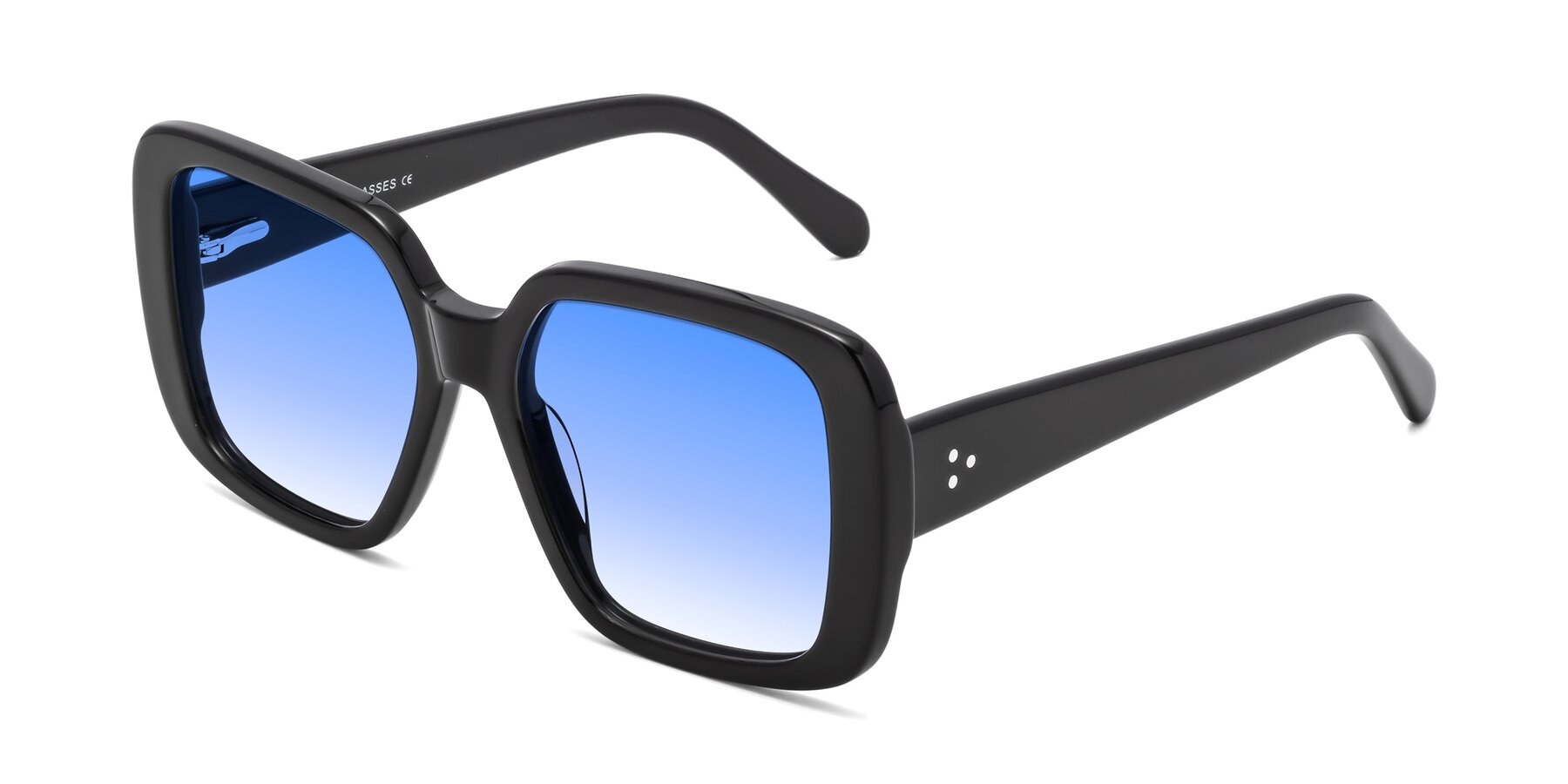 Angle of Quotus in Black with Blue Gradient Lenses