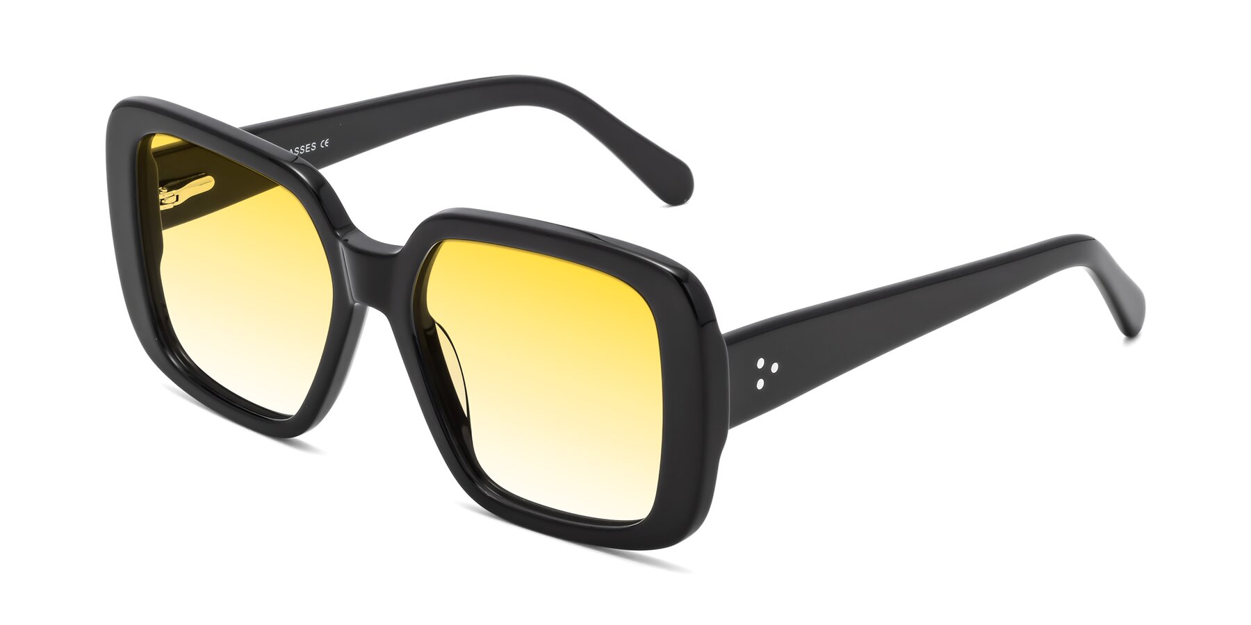 Angle of Quotus in Black with Yellow Gradient Lenses