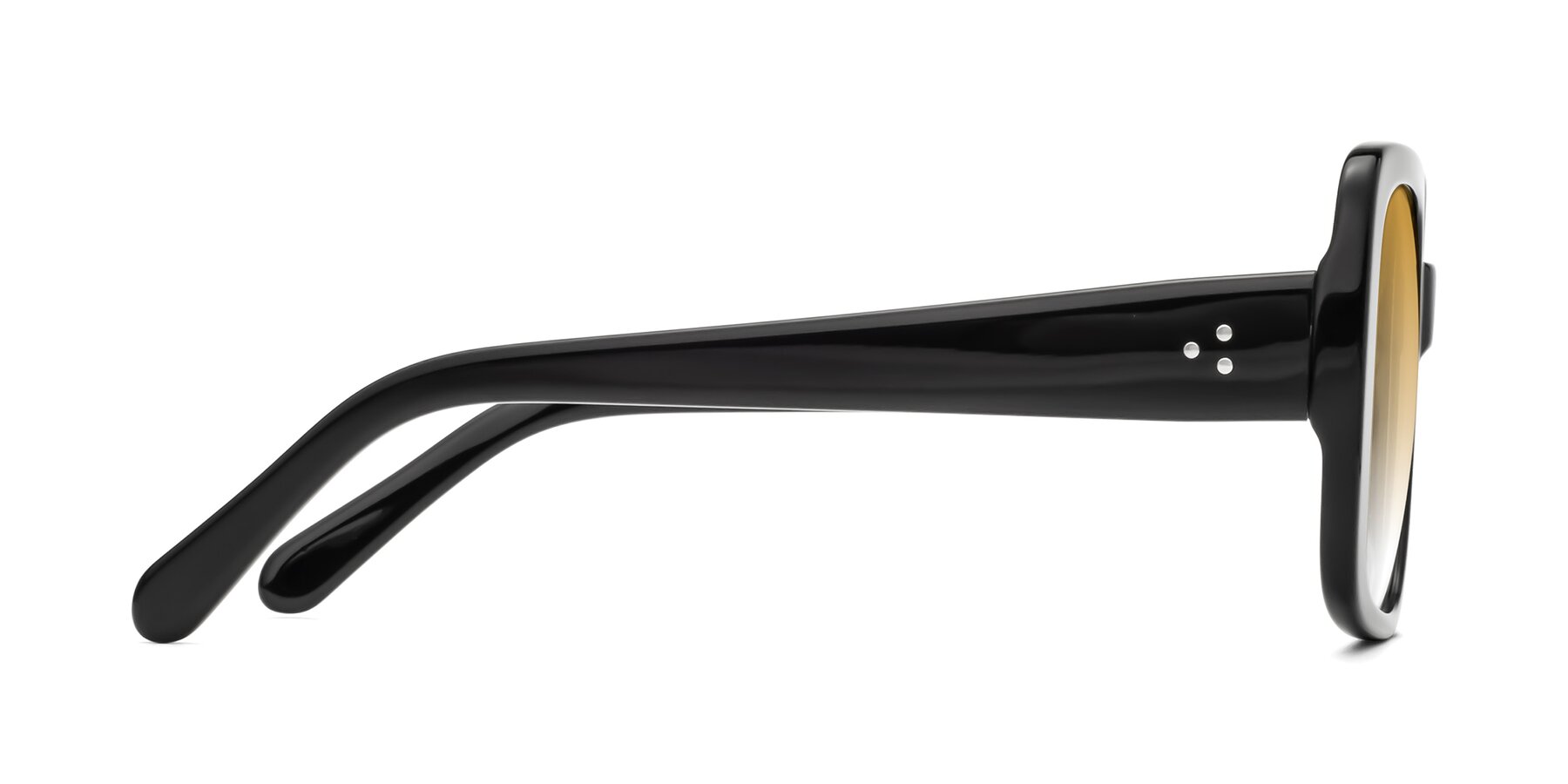 Side of Quotus in Black with Champagne Gradient Lenses