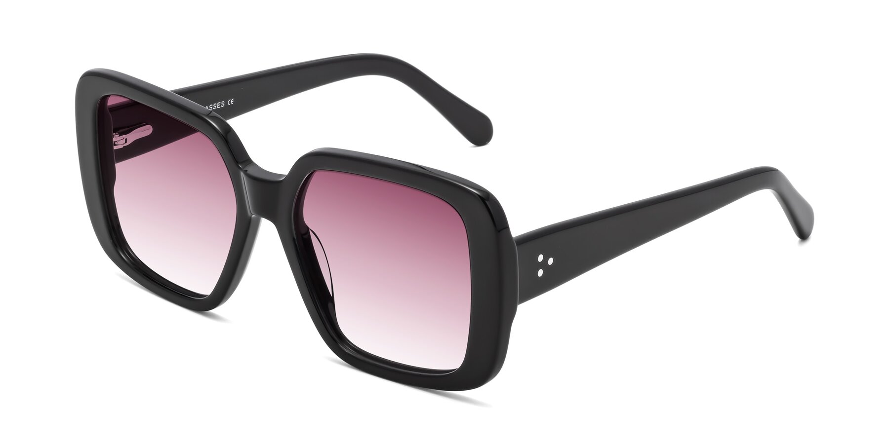 Angle of Quotus in Black with Wine Gradient Lenses