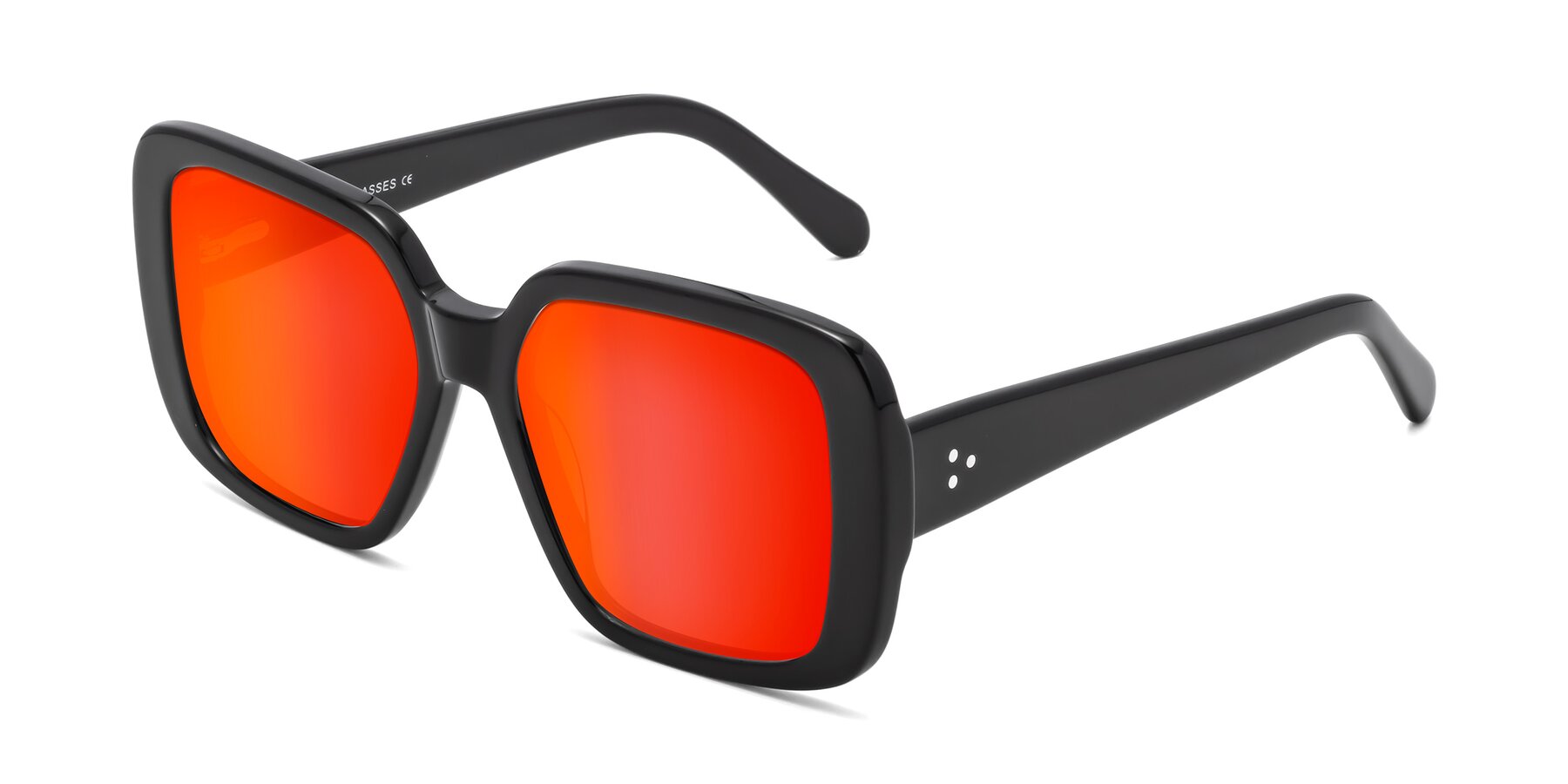 Angle of Quotus in Black with Red Gold Mirrored Lenses