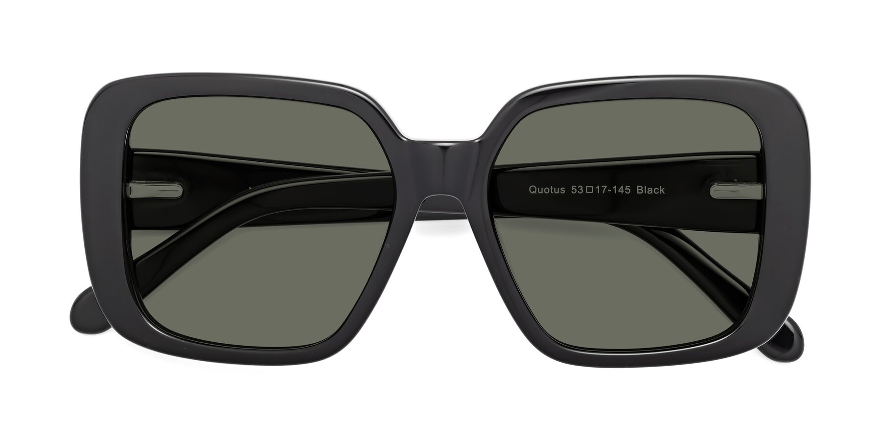 Folded Front of Quotus in Black with Gray Polarized Lenses