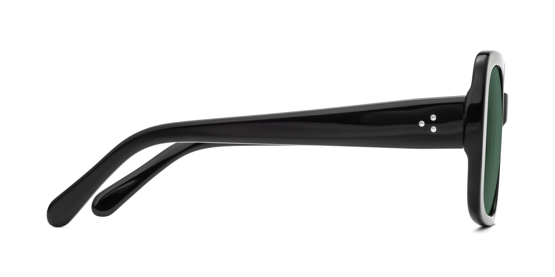 Side of Quotus in Black with Green Polarized Lenses
