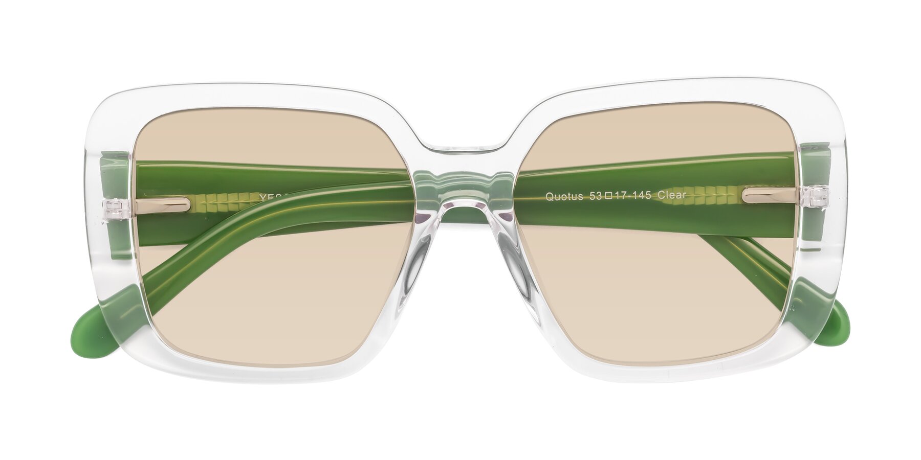 Folded Front of Quotus in Clear with Light Brown Tinted Lenses