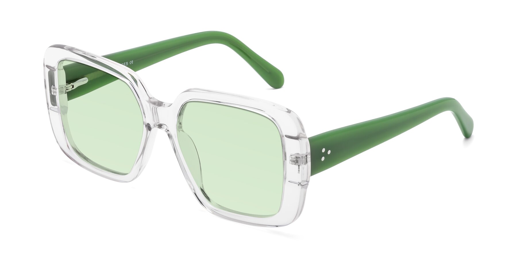 Angle of Quotus in Clear with Light Green Tinted Lenses