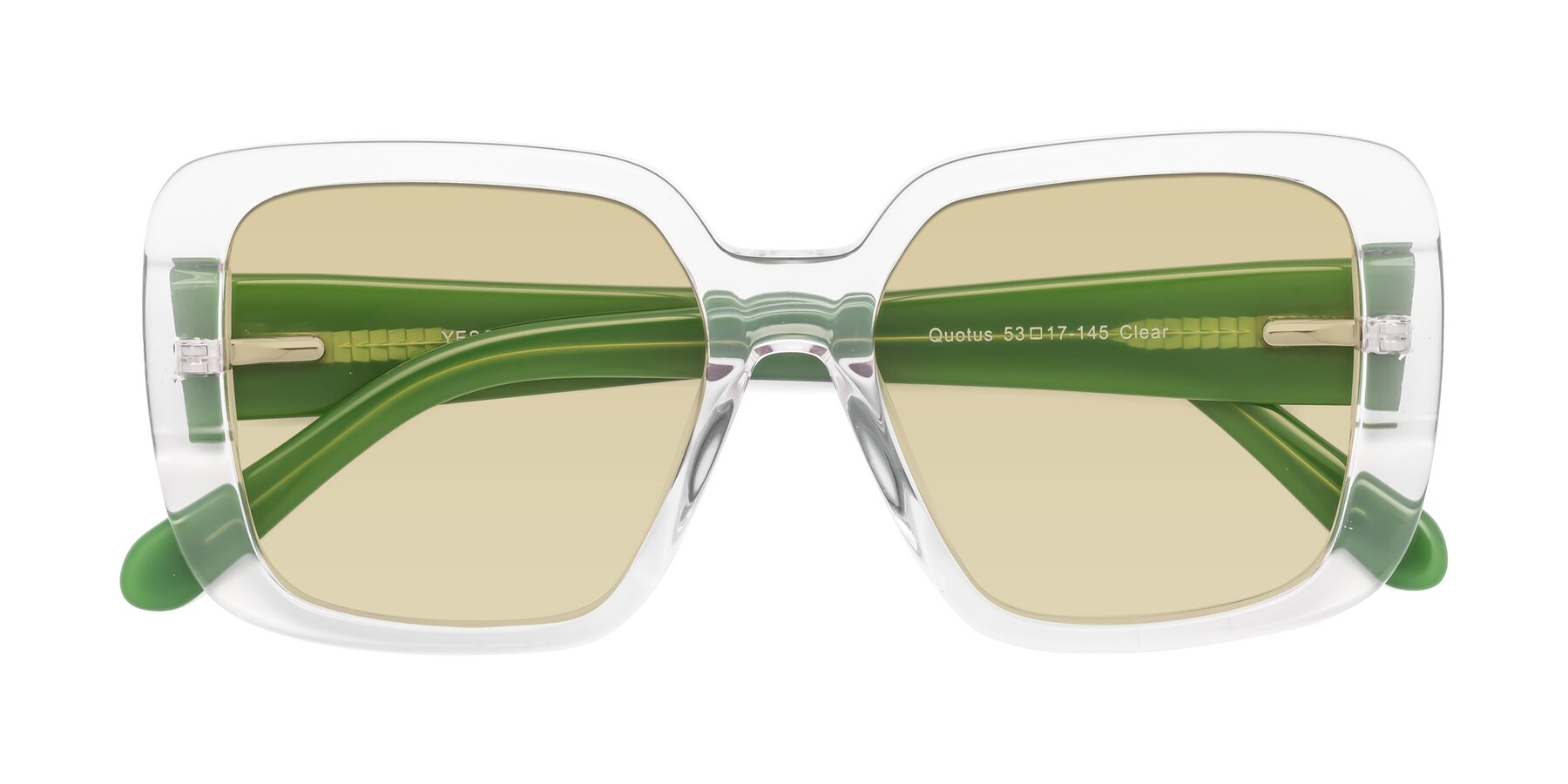 Folded Front of Quotus in Clear with Light Champagne Tinted Lenses