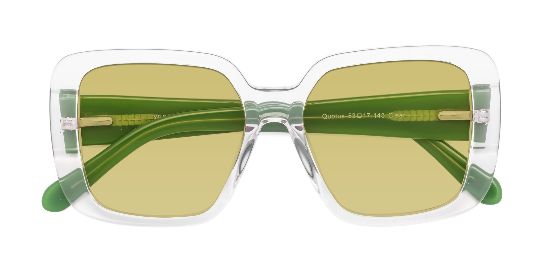 Folded Front of Quotus in Clear with Medium Champagne Tinted Lenses