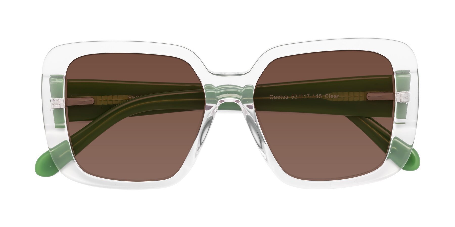 Folded Front of Quotus in Clear with Brown Tinted Lenses