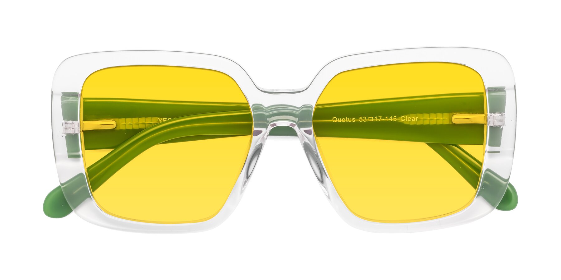Folded Front of Quotus in Clear with Yellow Tinted Lenses