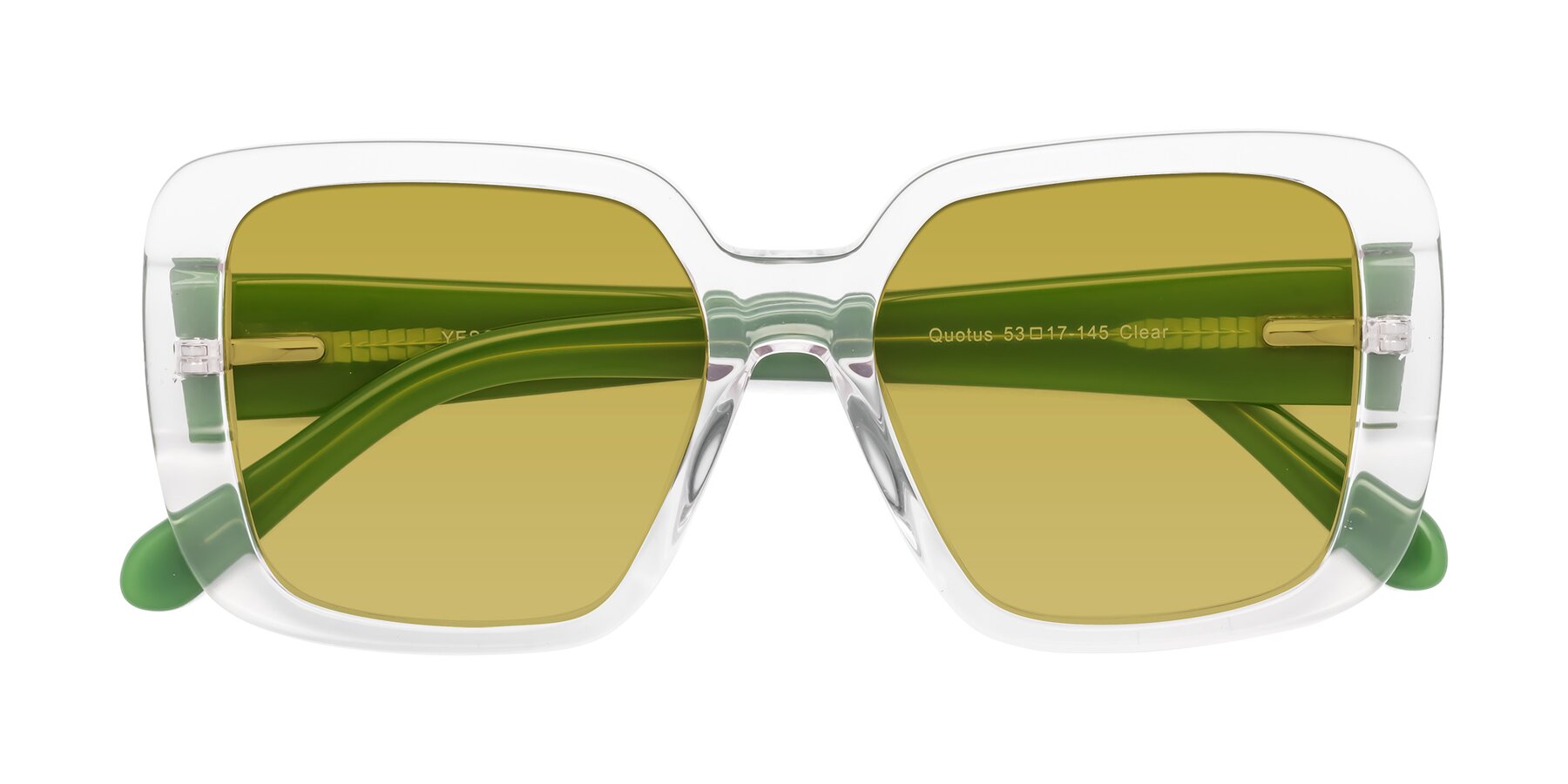 Folded Front of Quotus in Clear with Champagne Tinted Lenses