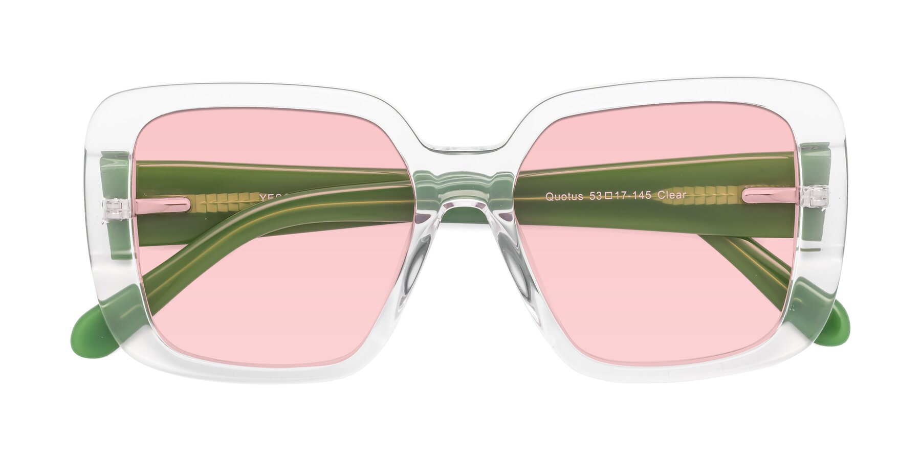 Folded Front of Quotus in Clear with Light Garnet Tinted Lenses