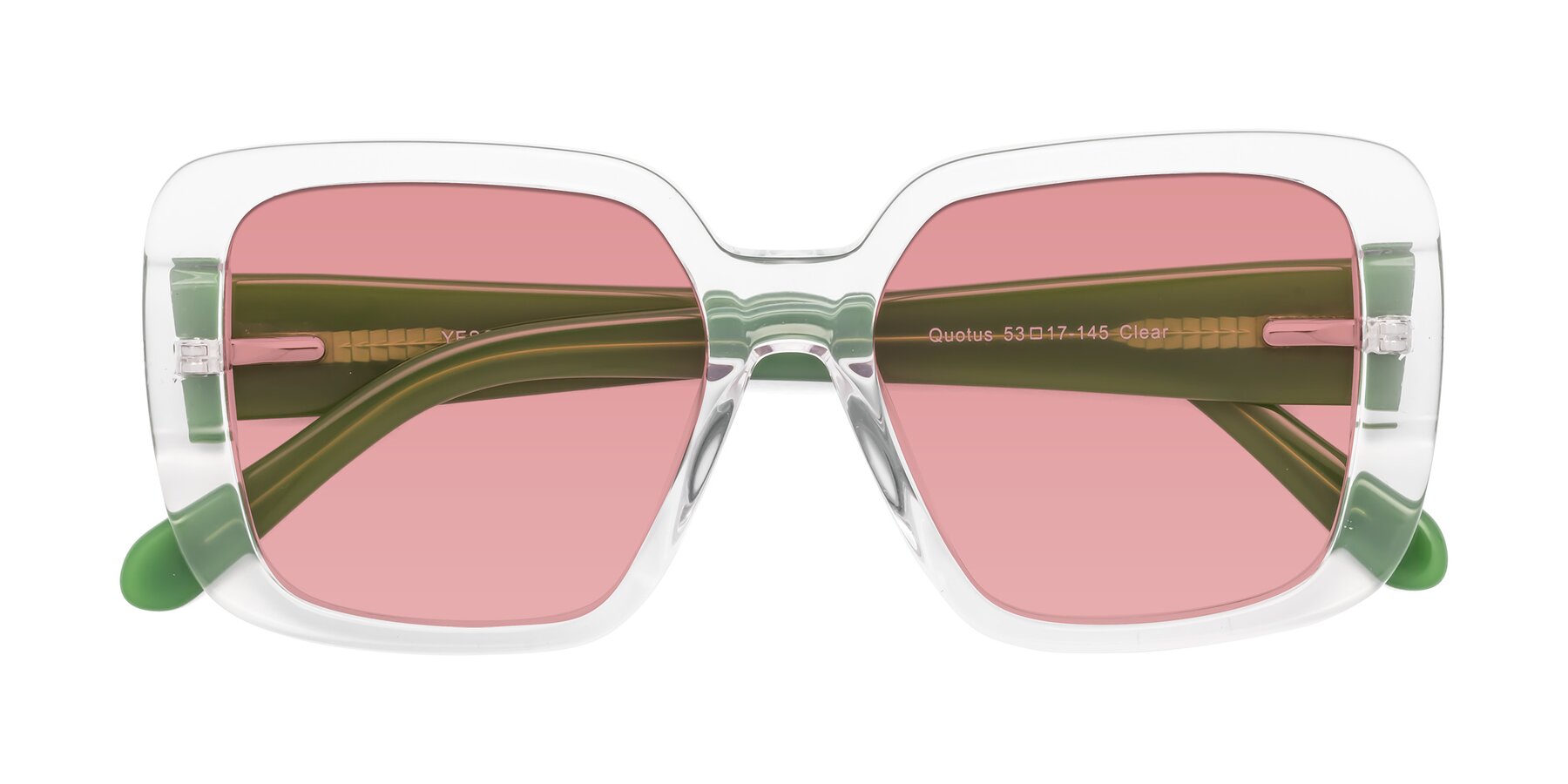 Folded Front of Quotus in Clear with Medium Garnet Tinted Lenses