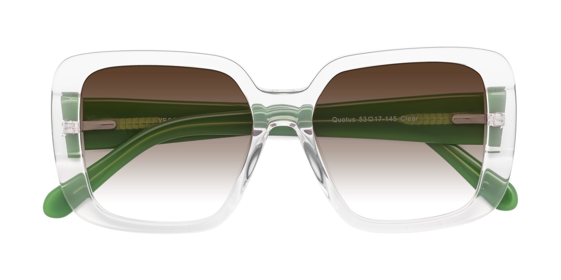 Folded Front of Quotus in Clear with Brown Gradient Lenses