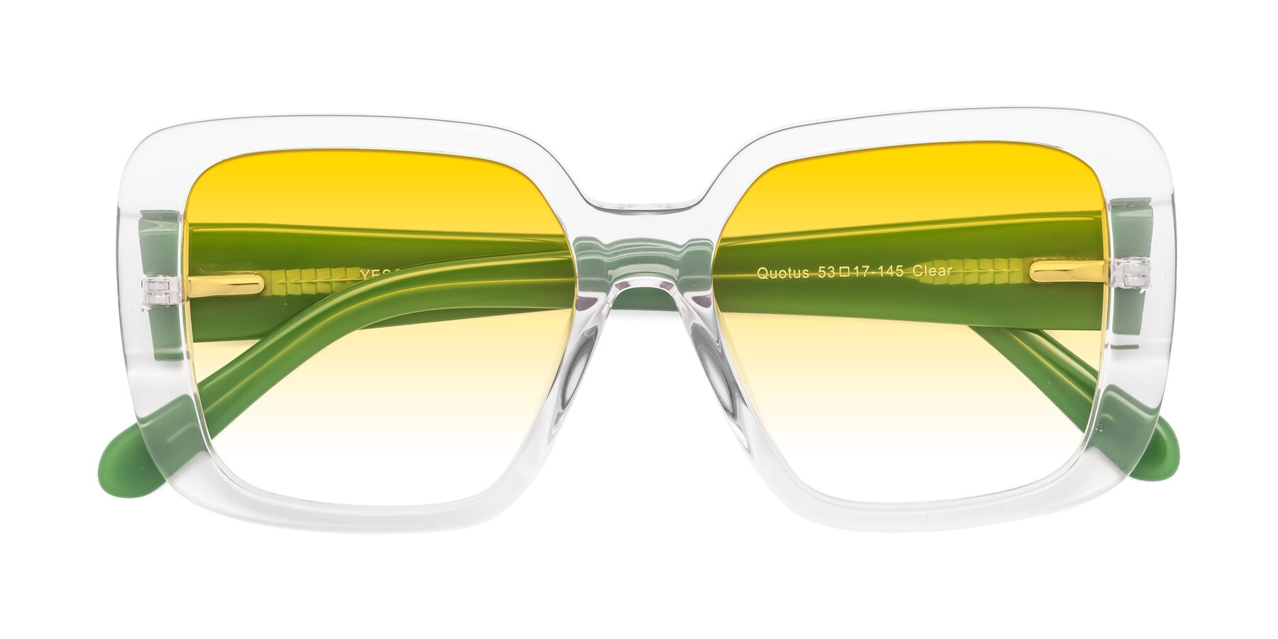 Folded Front of Quotus in Clear with Yellow Gradient Lenses