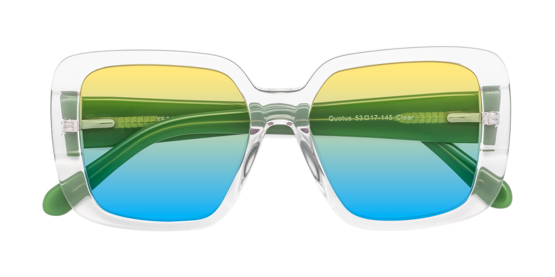 Folded Front of Quotus in Clear with Yellow / Blue Gradient Lenses