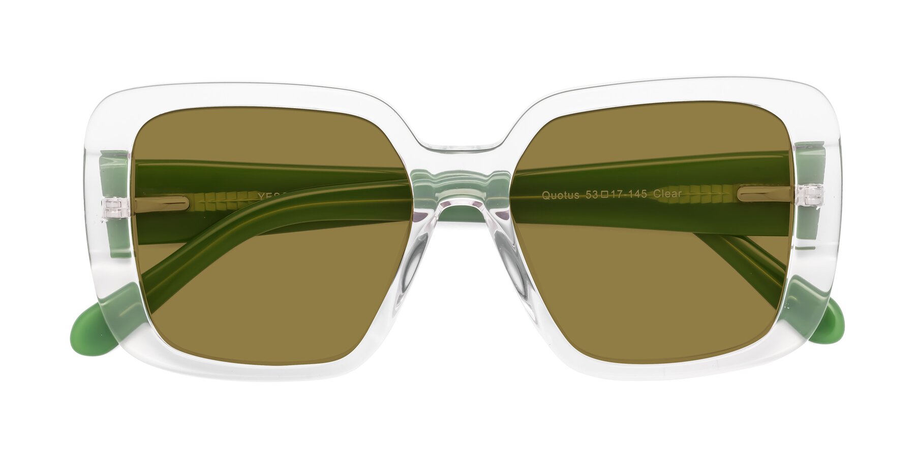 Folded Front of Quotus in Clear with Brown Polarized Lenses