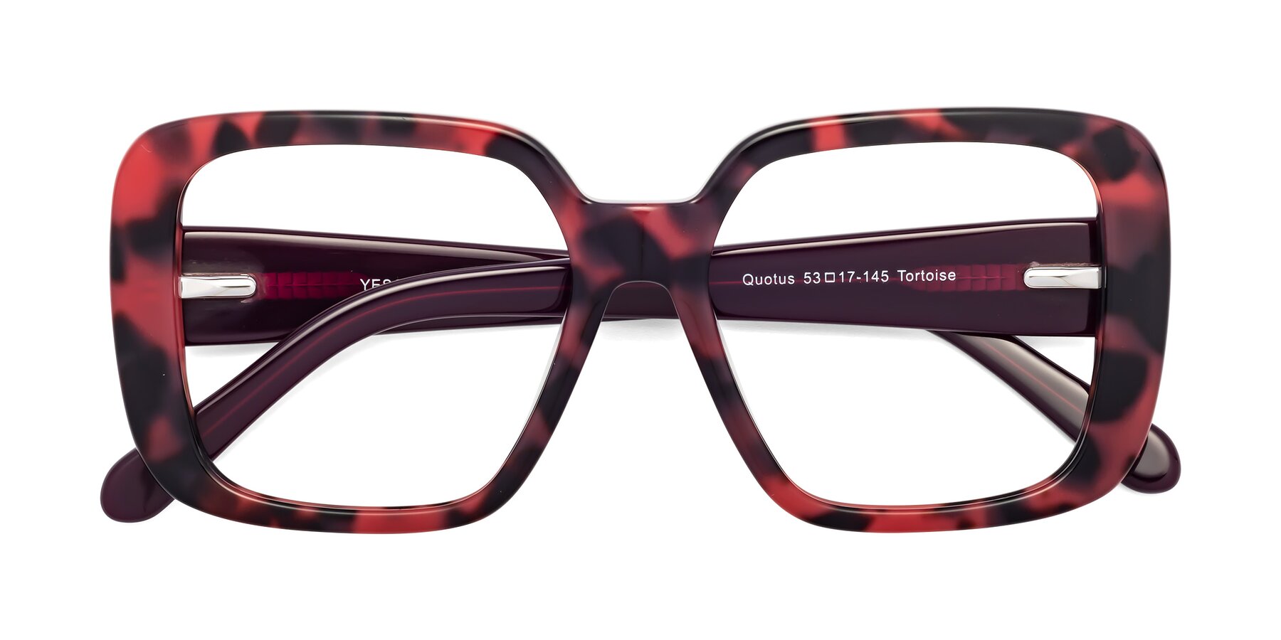 Folded Front of Quotus in Tortoise with Clear Eyeglass Lenses