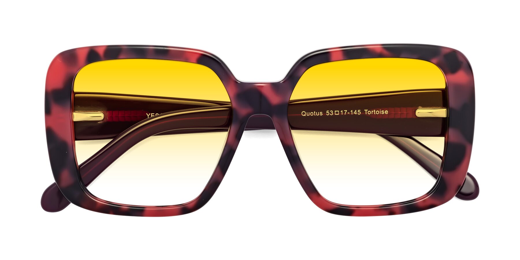 Folded Front of Quotus in Tortoise with Yellow Gradient Lenses