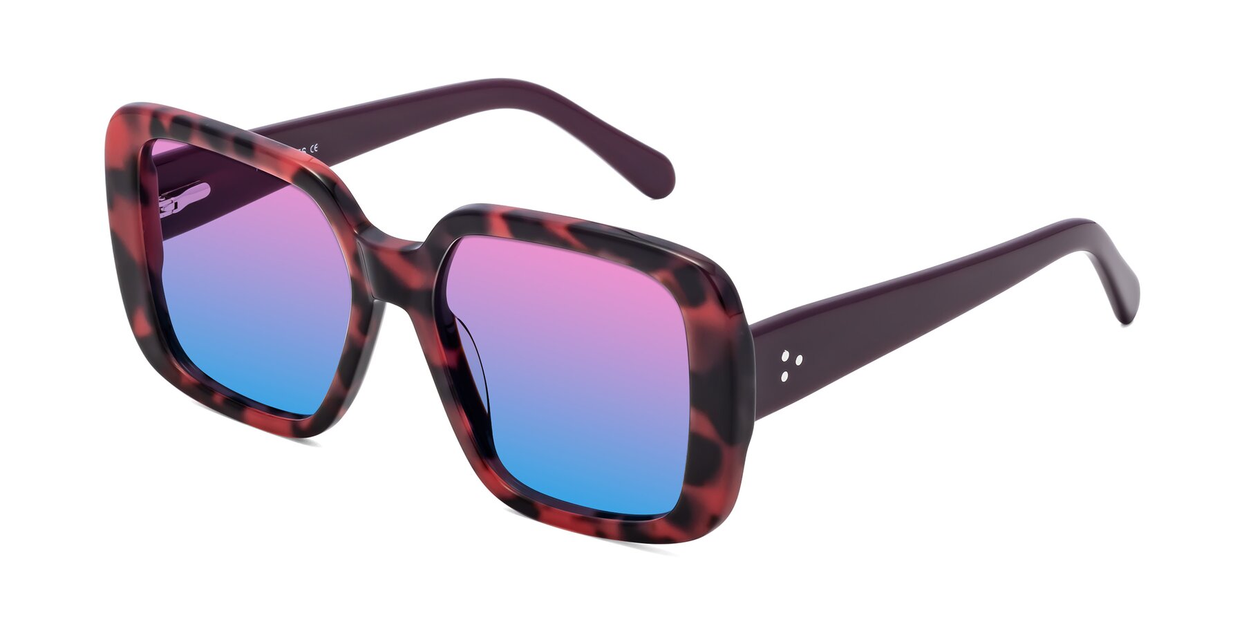 Angle of Quotus in Tortoise with Pink / Blue Gradient Lenses