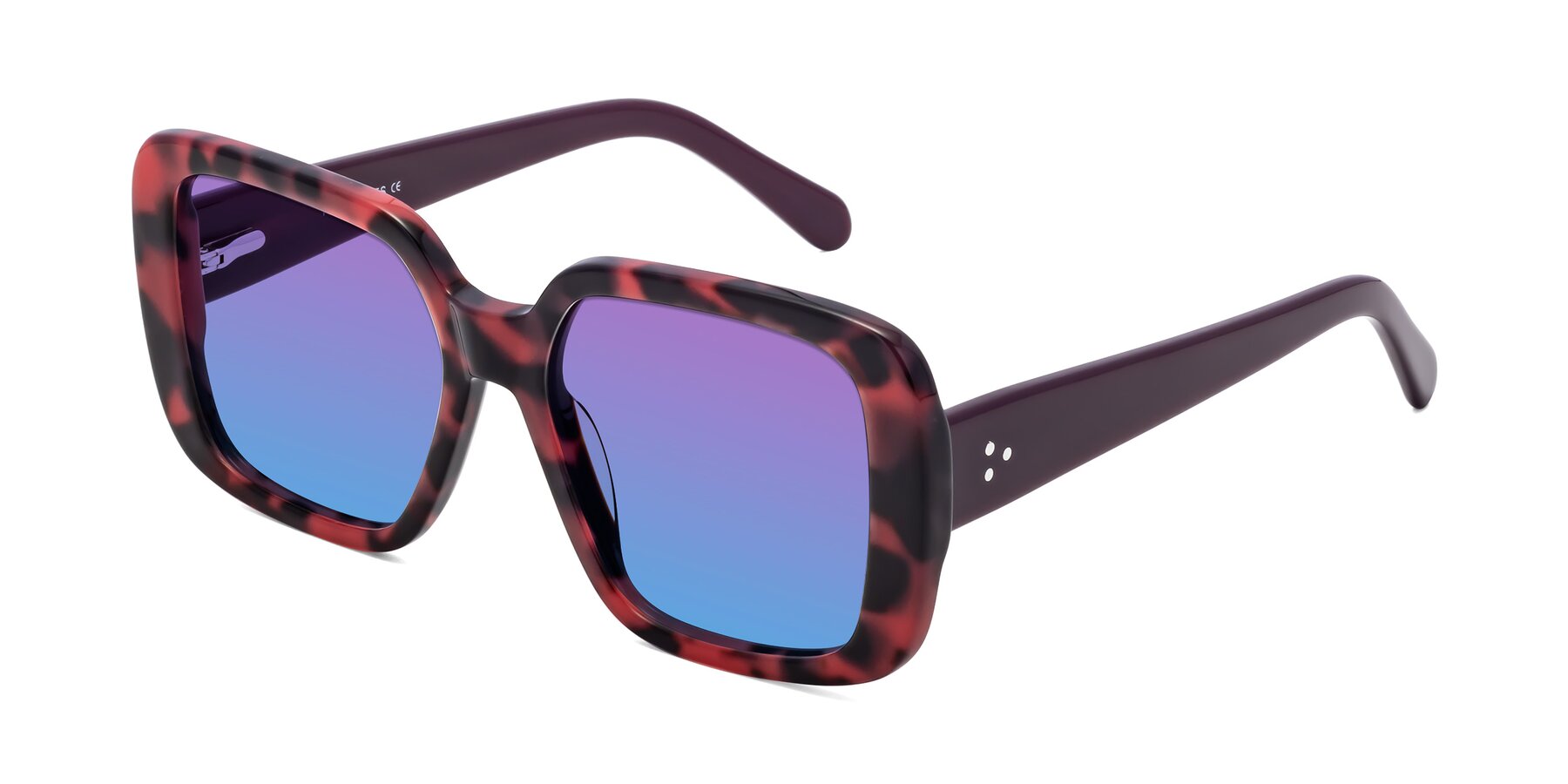 Angle of Quotus in Tortoise with Purple / Blue Gradient Lenses