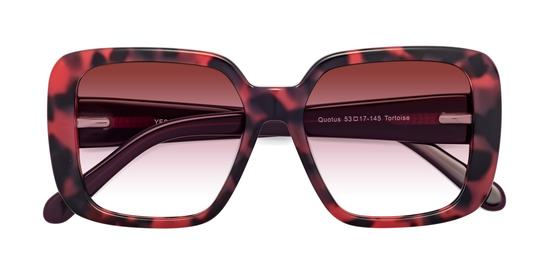 Folded Front of Quotus in Tortoise with Garnet Gradient Lenses