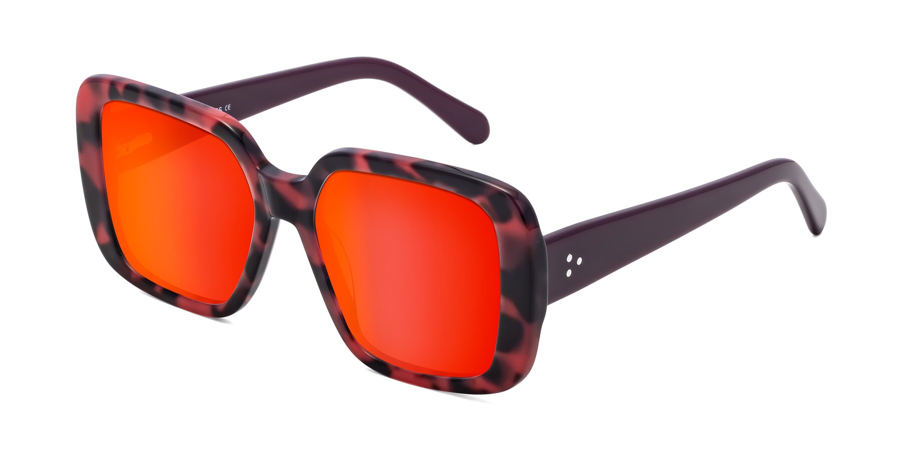 Angle of Quotus in Tortoise with Red Gold Mirrored Lenses