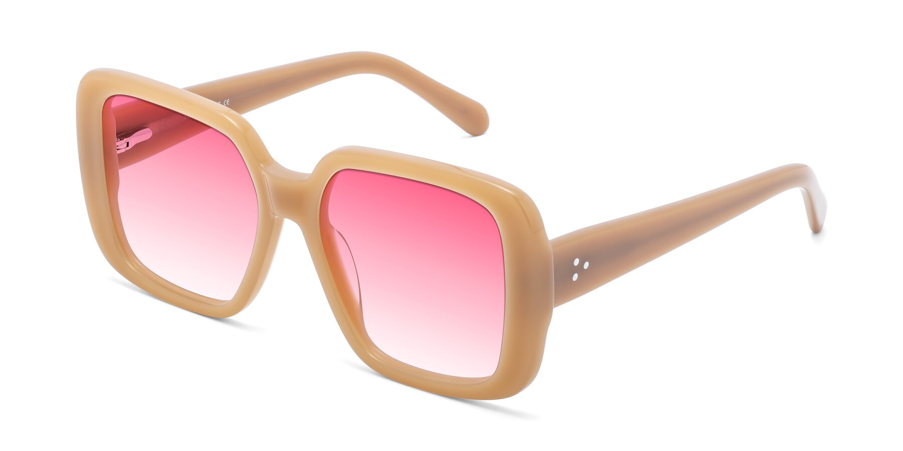 Angle of Quotus in Caramel with Pink Gradient Lenses