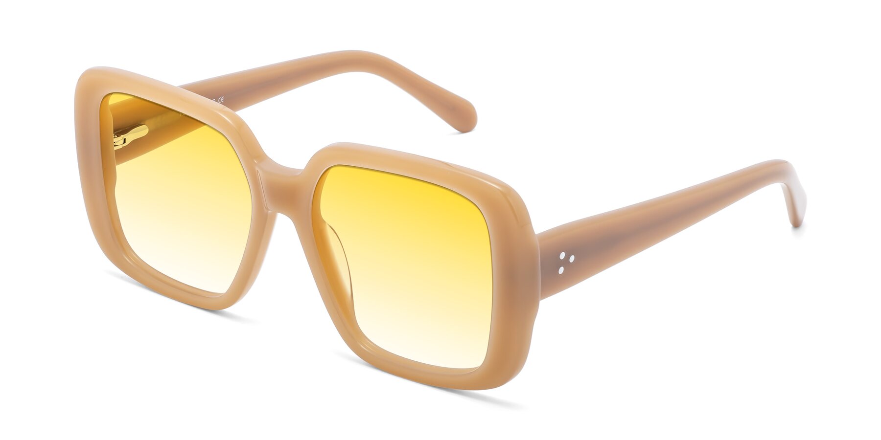 Angle of Quotus in Caramel with Yellow Gradient Lenses