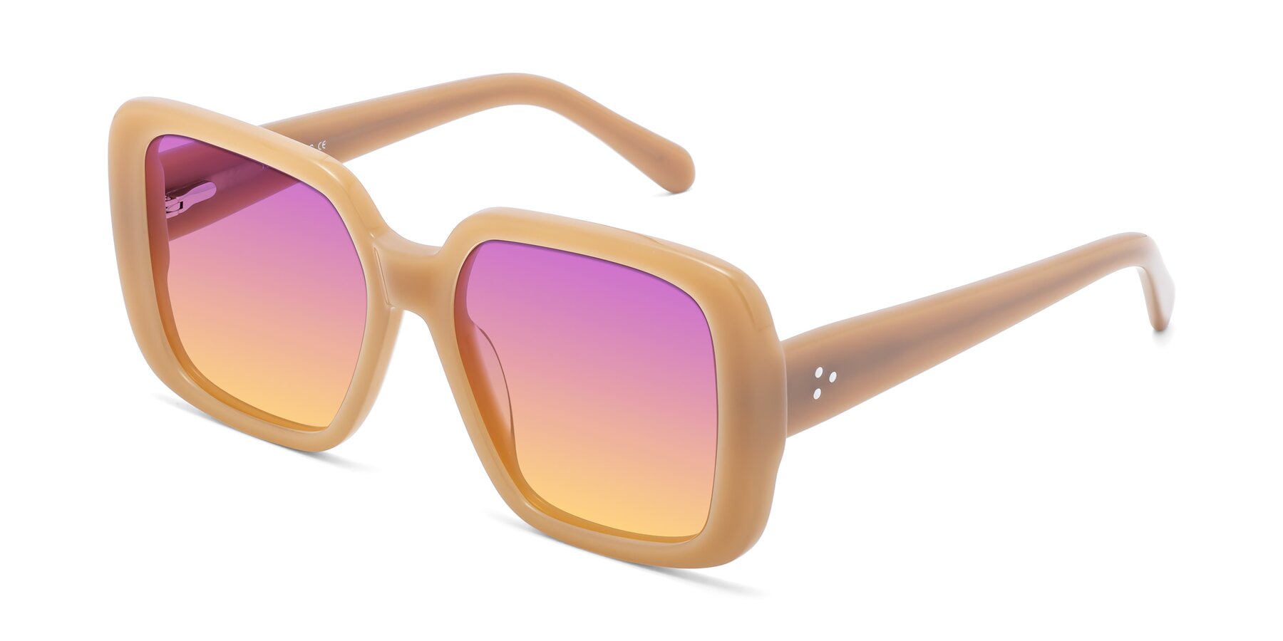 Angle of Quotus in Caramel with Purple / Yellow Gradient Lenses