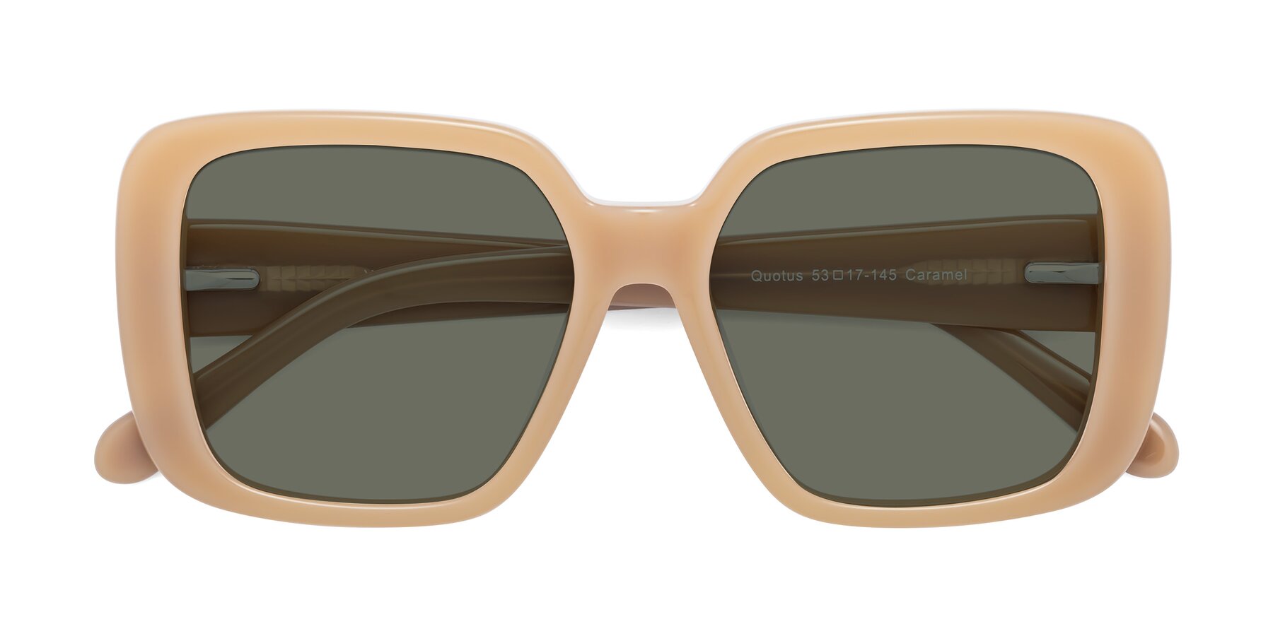 Folded Front of Quotus in Caramel with Gray Polarized Lenses