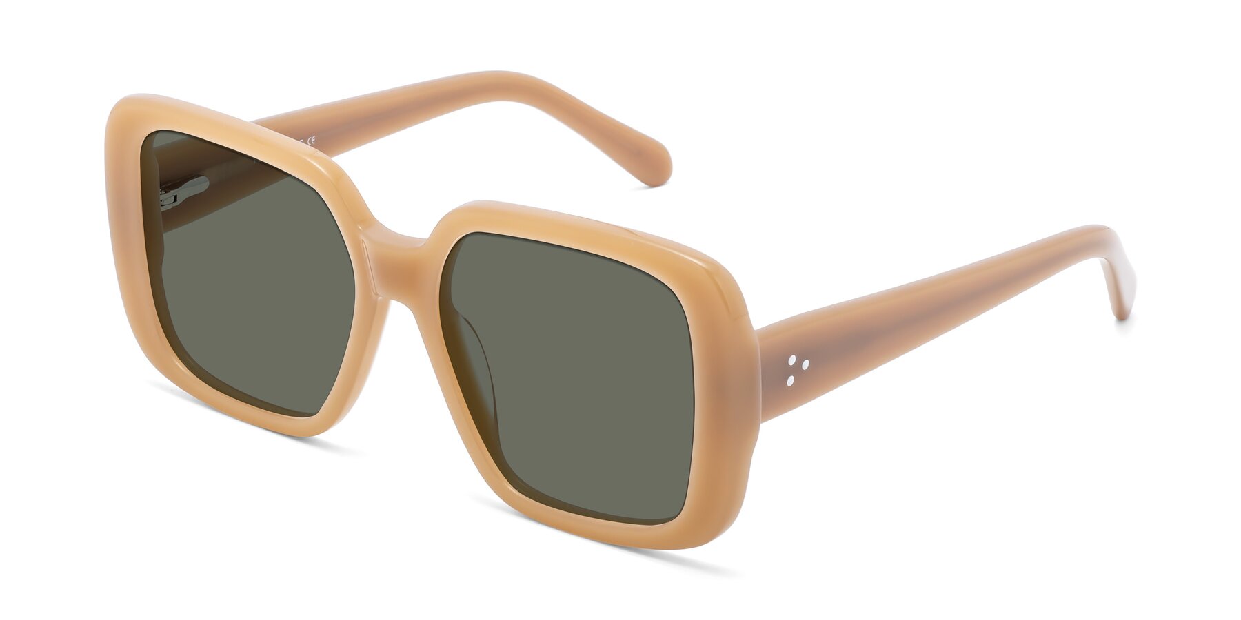 Angle of Quotus in Caramel with Gray Polarized Lenses