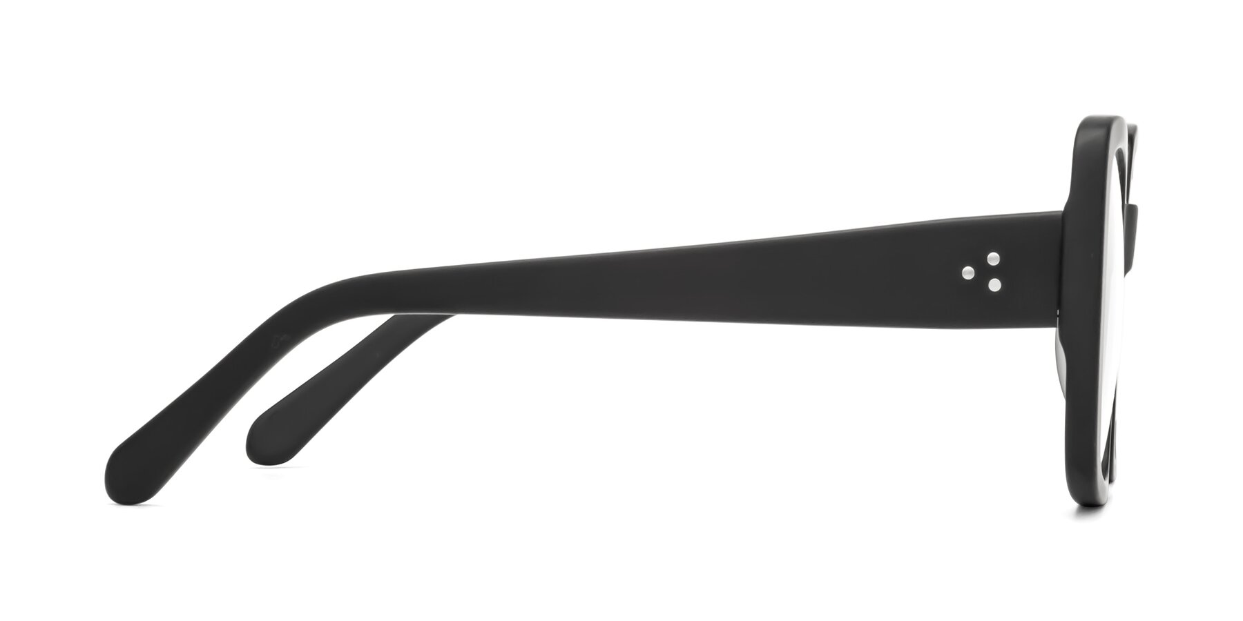 Side of Quotus in Matte Black with Clear Reading Eyeglass Lenses