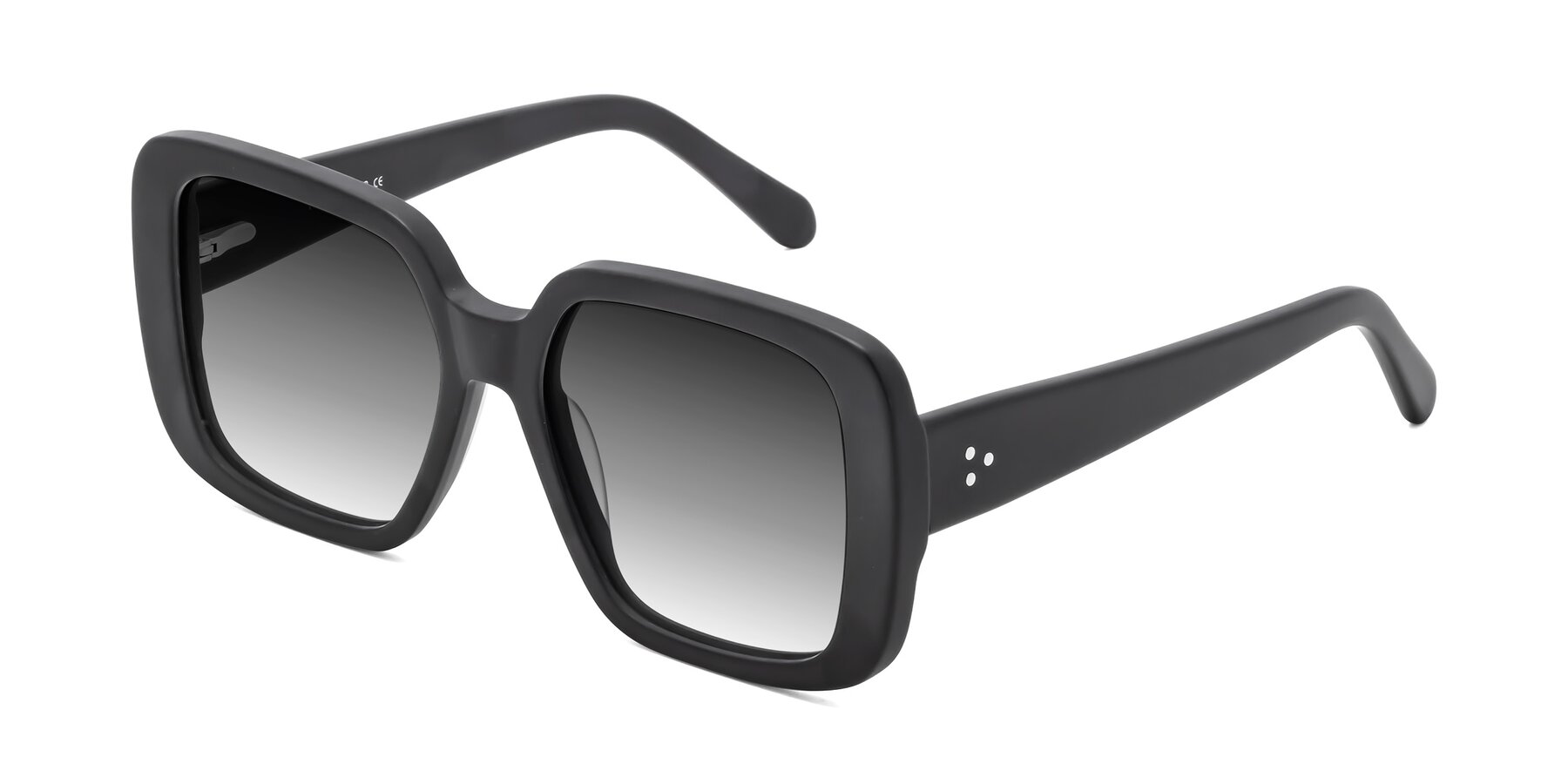Angle of Quotus in Matte Black with Gray Gradient Lenses