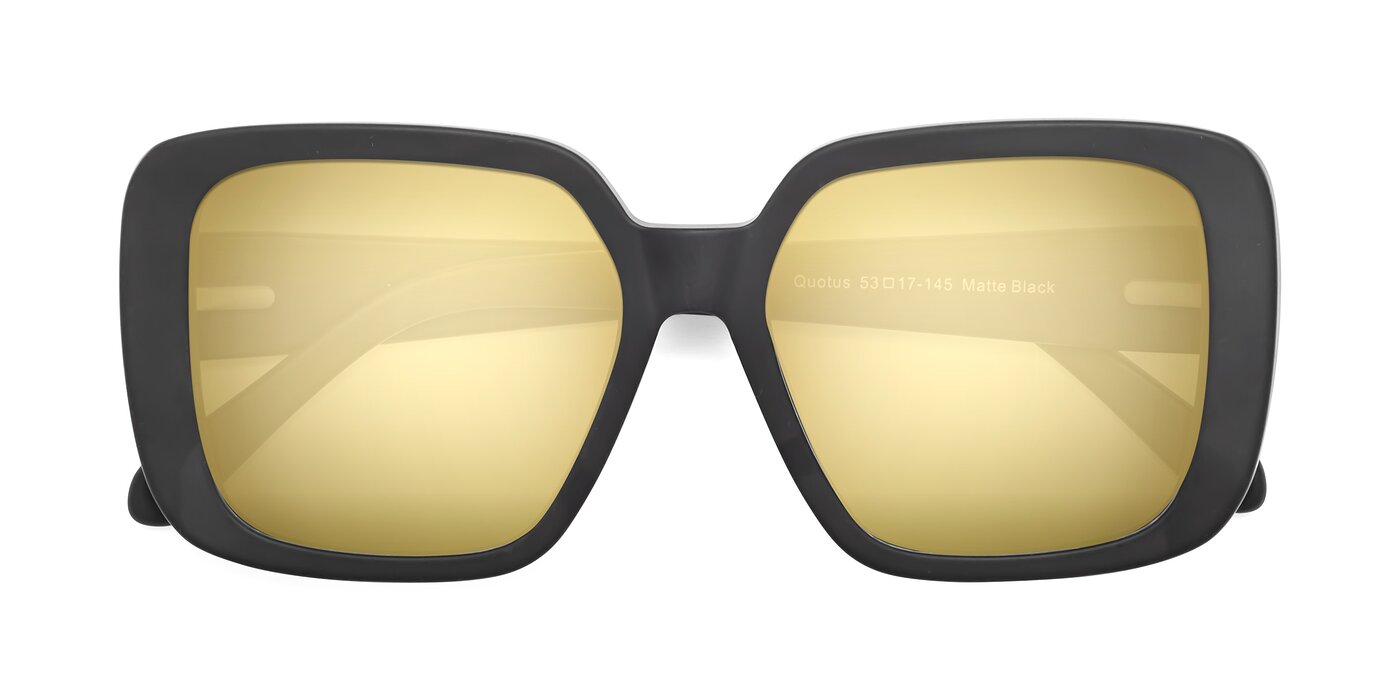 Quotus - Matte Black Flash Mirrored Sunglasses