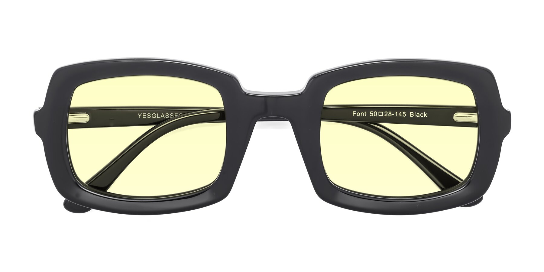 Folded Front of Font in Black with Light Yellow Tinted Lenses