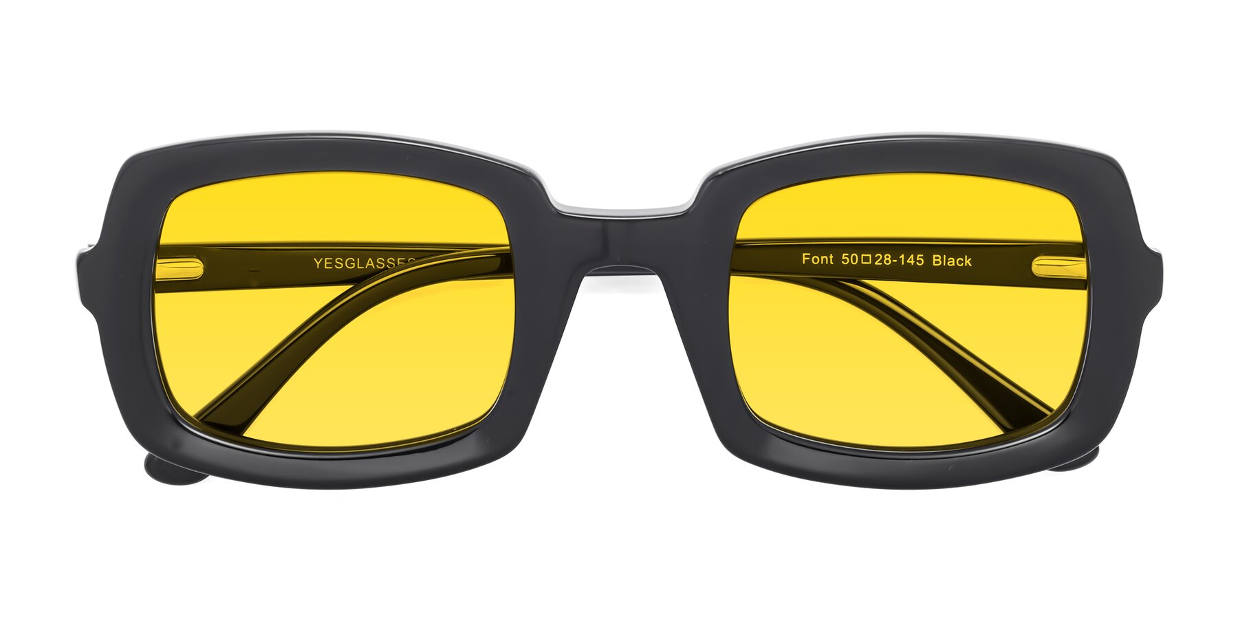 Folded Front of Font in Black with Yellow Tinted Lenses