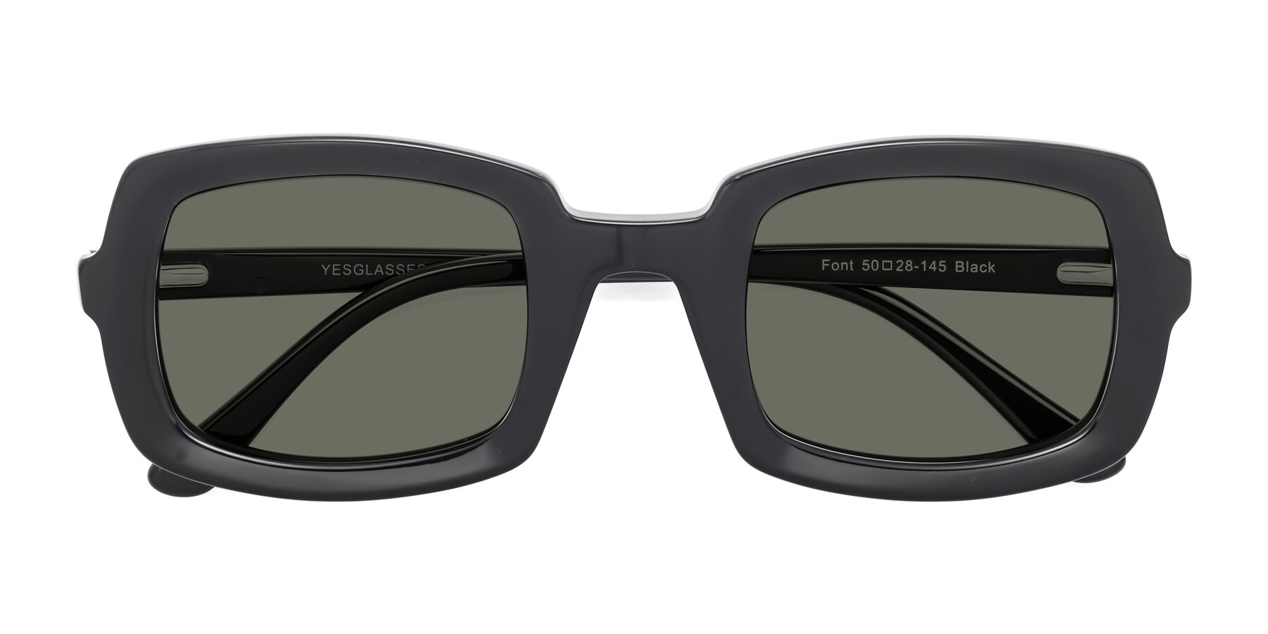 Folded Front of Font in Black with Gray Polarized Lenses