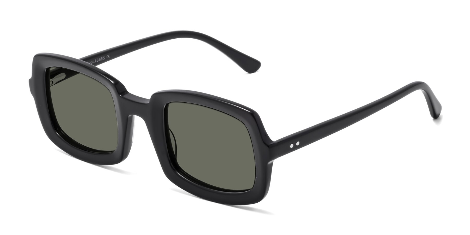 Angle of Font in Black with Gray Polarized Lenses