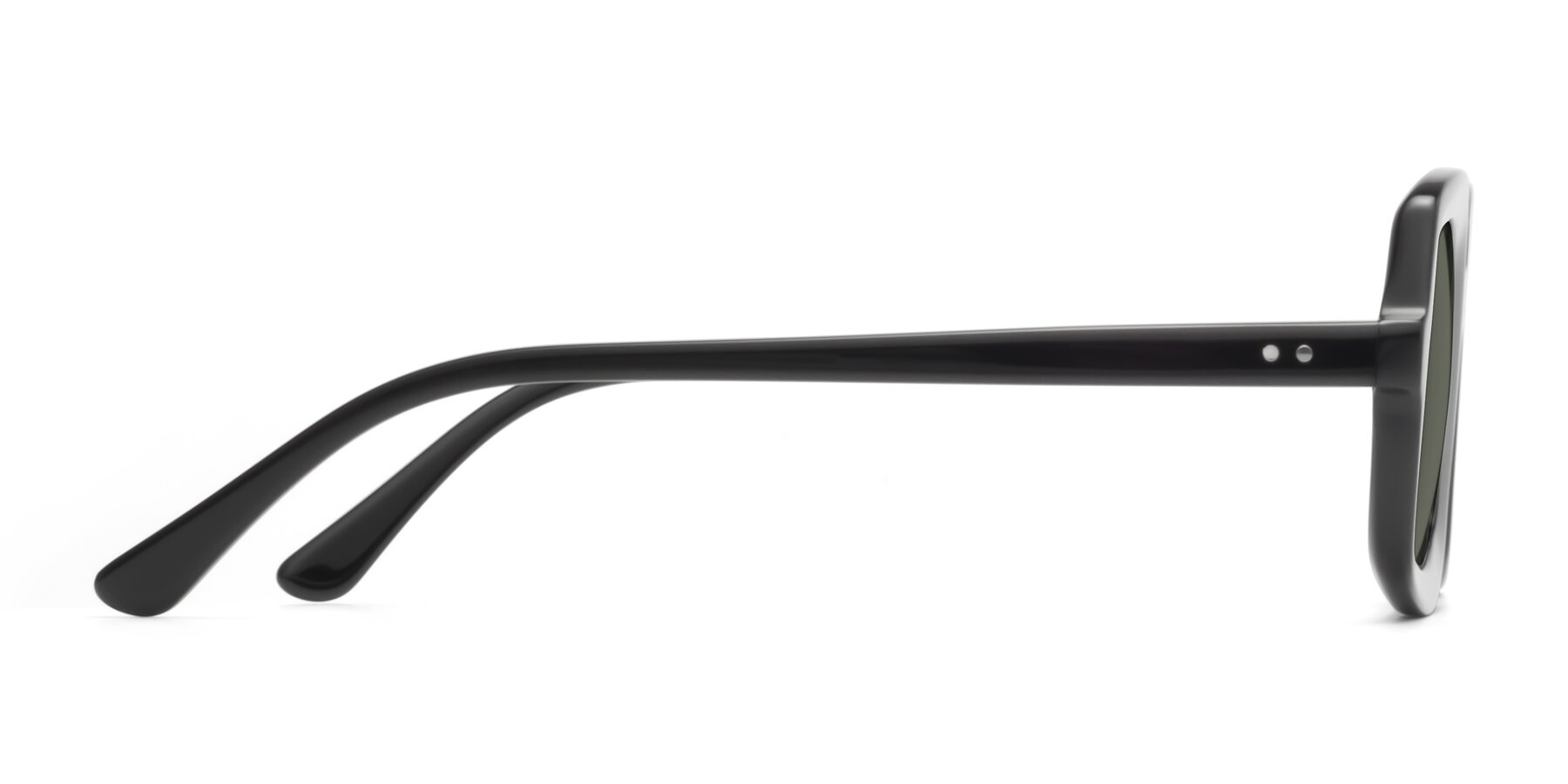 Side of Font in Black with Gray Polarized Lenses