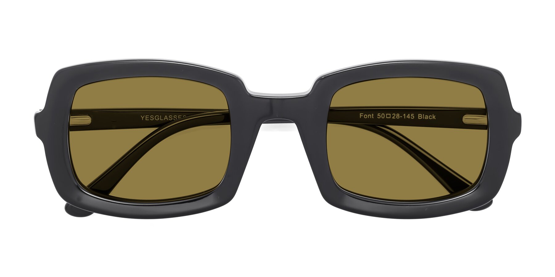 Folded Front of Font in Black with Brown Polarized Lenses