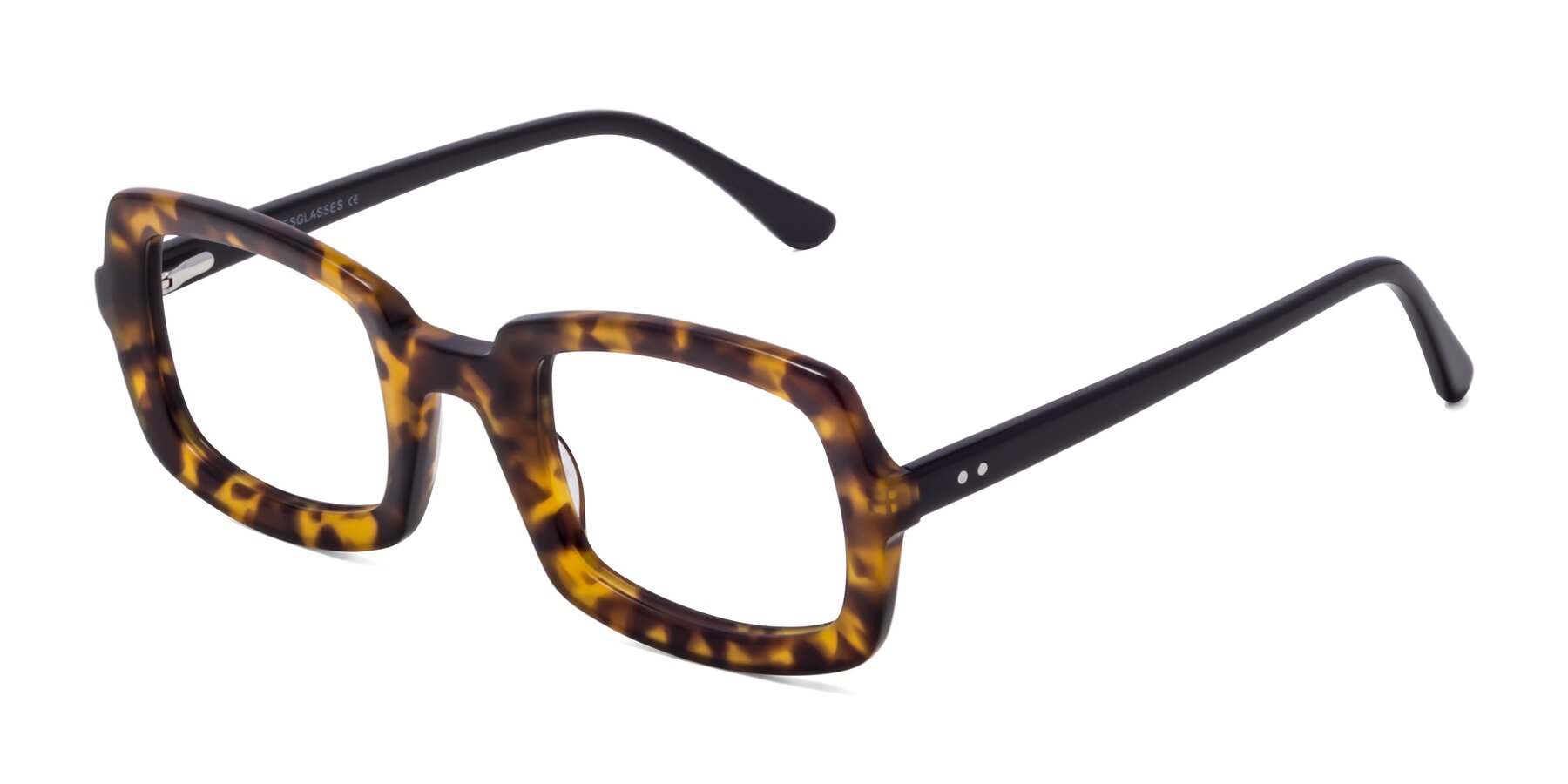 Angle of Font in Tortoise with Clear Eyeglass Lenses