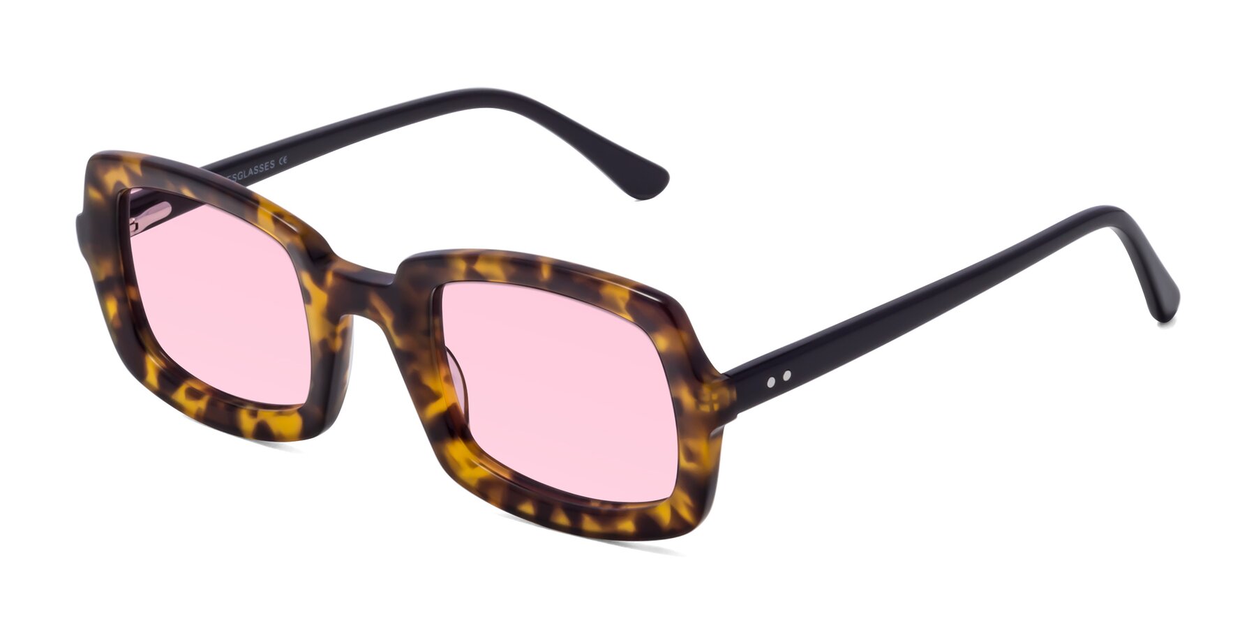 Angle of Font in Tortoise with Light Pink Tinted Lenses
