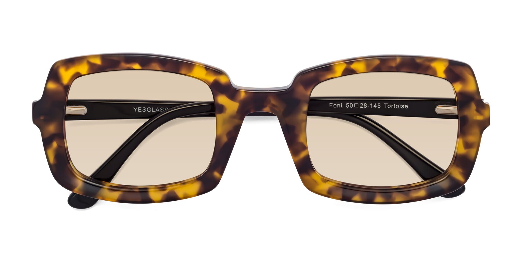 Folded Front of Font in Tortoise with Light Brown Tinted Lenses