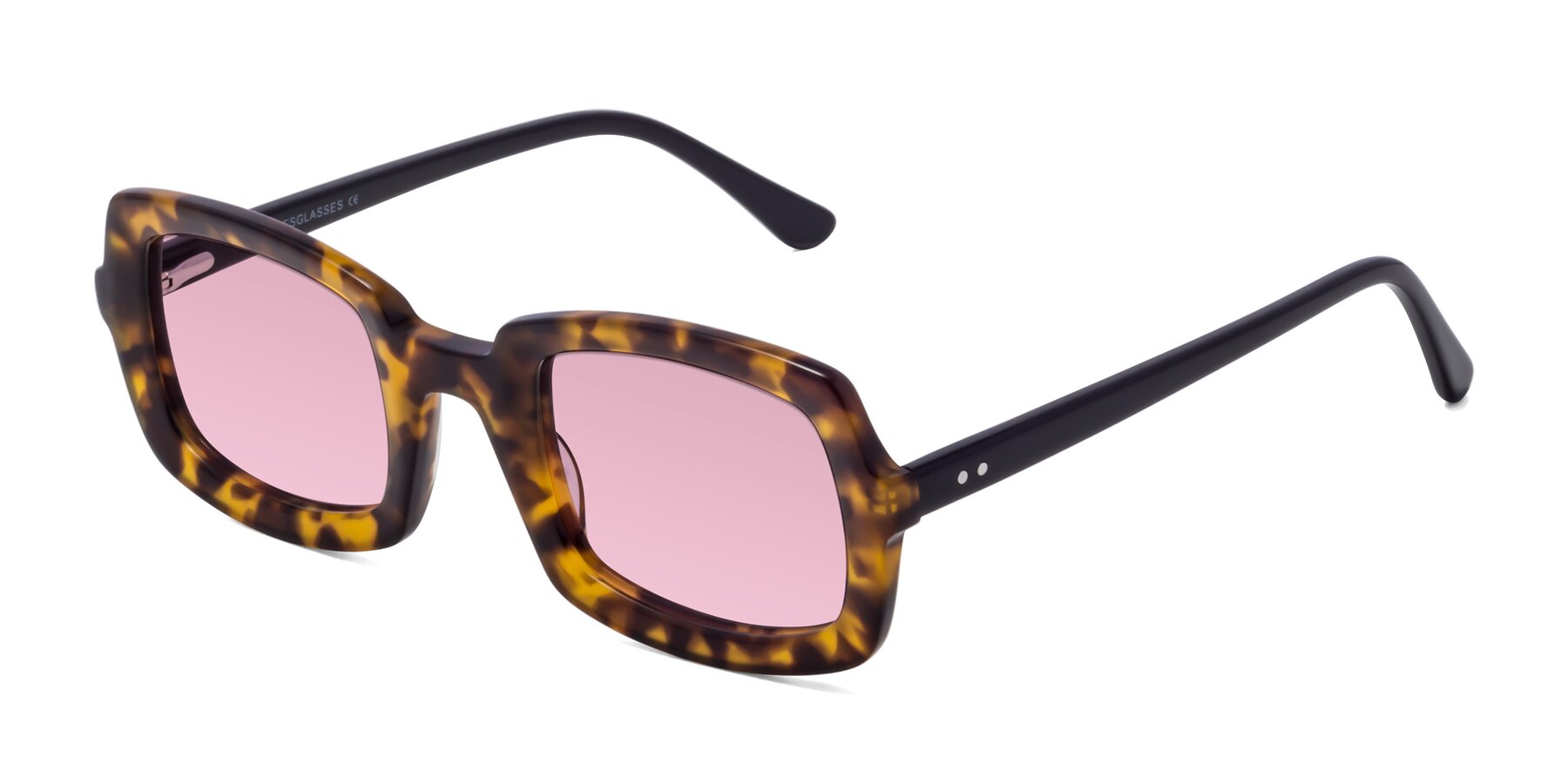 Angle of Font in Tortoise with Light Wine Tinted Lenses